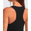 imageG4Free Lyocell Racerback Women Workout Tank Tops Ruch Side High Neck Muscle Tops for Gym Athletic YogaBlack