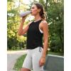 imageG4Free Lyocell Racerback Women Workout Tank Tops Ruch Side High Neck Muscle Tops for Gym Athletic YogaBlack