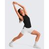 imageG4Free Lyocell Racerback Women Workout Tank Tops Ruch Side High Neck Muscle Tops for Gym Athletic YogaBlack