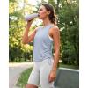 imageG4Free Lyocell Racerback Women Workout Tank Tops Ruch Side High Neck Muscle Tops for Gym Athletic YogaLight Denim