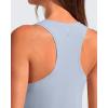 imageG4Free Lyocell Racerback Women Workout Tank Tops Ruch Side High Neck Muscle Tops for Gym Athletic YogaLight Denim