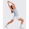 imageG4Free Lyocell Racerback Women Workout Tank Tops Ruch Side High Neck Muscle Tops for Gym Athletic YogaLight Denim
