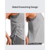 imageG4Free Lyocell Racerback Women Workout Tank Tops Ruch Side High Neck Muscle Tops for Gym Athletic YogaLight Gray