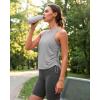 imageG4Free Lyocell Racerback Women Workout Tank Tops Ruch Side High Neck Muscle Tops for Gym Athletic YogaLight Gray