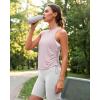 imageG4Free Lyocell Racerback Women Workout Tank Tops Ruch Side High Neck Muscle Tops for Gym Athletic YogaLight Pink