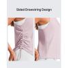 imageG4Free Lyocell Racerback Women Workout Tank Tops Ruch Side High Neck Muscle Tops for Gym Athletic YogaLight Pink