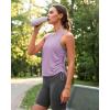 imageG4Free Lyocell Racerback Women Workout Tank Tops Ruch Side High Neck Muscle Tops for Gym Athletic YogaLight Purple