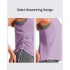 imageG4Free Lyocell Racerback Women Workout Tank Tops Ruch Side High Neck Muscle Tops for Gym Athletic YogaLight Purple