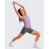imageG4Free Lyocell Racerback Women Workout Tank Tops Ruch Side High Neck Muscle Tops for Gym Athletic YogaLight Purple
