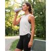 imageG4Free Lyocell Racerback Women Workout Tank Tops Ruch Side High Neck Muscle Tops for Gym Athletic YogaPure White
