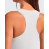 imageG4Free Lyocell Racerback Women Workout Tank Tops Ruch Side High Neck Muscle Tops for Gym Athletic YogaPure White