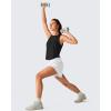 imageG4Free Lyocell Workout Athletic Tank Tops High Neck Sleeveless Yoga Tanks Loose Gym Running Exercixe TopBlack