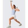 imageG4Free Lyocell Workout Athletic Tank Tops High Neck Sleeveless Yoga Tanks Loose Gym Running Exercixe TopLight Denim