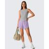 imageG4Free Lyocell Workout Athletic Tank Tops High Neck Sleeveless Yoga Tanks Loose Gym Running Exercixe TopLight Gray