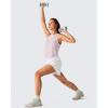 imageG4Free Lyocell Workout Athletic Tank Tops High Neck Sleeveless Yoga Tanks Loose Gym Running Exercixe TopLight Pink