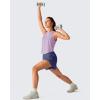 imageG4Free Lyocell Workout Athletic Tank Tops High Neck Sleeveless Yoga Tanks Loose Gym Running Exercixe TopLight Purple