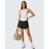 imageG4Free Lyocell Workout Athletic Tank Tops High Neck Sleeveless Yoga Tanks Loose Gym Running Exercixe TopPure White