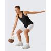 imageG4Free Lyocell Workout Racerback Tank Tops Loose Fit Athletic Tanks Hip Length Gym Running TopBlack