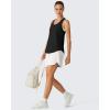 imageG4Free Lyocell Workout Racerback Tank Tops Loose Fit Athletic Tanks Hip Length Gym Running TopBlack