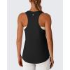 imageG4Free Lyocell Workout Racerback Tank Tops Loose Fit Athletic Tanks Hip Length Gym Running TopBlack