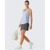 imageG4Free Lyocell Workout Racerback Tank Tops Loose Fit Athletic Tanks Hip Length Gym Running TopLight Denim