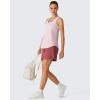 imageG4Free Lyocell Workout Racerback Tank Tops Loose Fit Athletic Tanks Hip Length Gym Running TopLight Pink