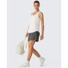 imageG4Free Lyocell Workout Racerback Tank Tops Loose Fit Athletic Tanks Hip Length Gym Running TopPure White