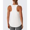 imageG4Free Lyocell Workout Racerback Tank Tops Loose Fit Athletic Tanks Hip Length Gym Running TopPure White
