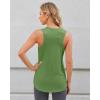 imageG4Free Racerback Workout Tank Tops for Women High Neck Athletic Long Tanks Fast Dry Sleeveless Pilates Running ShirtsArmy Green