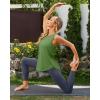 imageG4Free Racerback Workout Tank Tops for Women High Neck Athletic Long Tanks Fast Dry Sleeveless Pilates Running ShirtsArmy Green