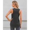 imageG4Free Racerback Workout Tank Tops for Women High Neck Athletic Long Tanks Fast Dry Sleeveless Pilates Running ShirtsBlack