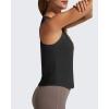 imageG4Free Racerback Workout Tank Tops for Women High Neck Athletic Long Tanks Fast Dry Sleeveless Pilates Running ShirtsBlack