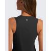 imageG4Free Racerback Workout Tank Tops for Women High Neck Athletic Long Tanks Fast Dry Sleeveless Pilates Running ShirtsBlack