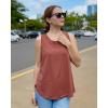 imageG4Free Racerback Workout Tank Tops for Women High Neck Athletic Long Tanks Fast Dry Sleeveless Pilates Running ShirtsBrown