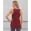 imageG4Free Racerback Workout Tank Tops for Women High Neck Athletic Long Tanks Fast Dry Sleeveless Pilates Running ShirtsBurgundy