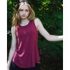 imageG4Free Racerback Workout Tank Tops for Women High Neck Athletic Long Tanks Fast Dry Sleeveless Pilates Running ShirtsBurgundy