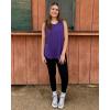 imageG4Free Racerback Workout Tank Tops for Women High Neck Athletic Long Tanks Fast Dry Sleeveless Pilates Running ShirtsDark Purple