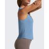 imageG4Free Racerback Workout Tank Tops for Women High Neck Athletic Long Tanks Fast Dry Sleeveless Pilates Running ShirtsDusty Blue