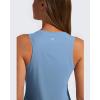imageG4Free Racerback Workout Tank Tops for Women High Neck Athletic Long Tanks Fast Dry Sleeveless Pilates Running ShirtsDusty Blue