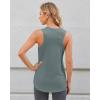 imageG4Free Racerback Workout Tank Tops for Women High Neck Athletic Long Tanks Fast Dry Sleeveless Pilates Running ShirtsGray