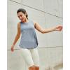 imageG4Free Racerback Workout Tank Tops for Women High Neck Athletic Long Tanks Fast Dry Sleeveless Pilates Running ShirtsGray