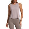 imageG4Free Racerback Workout Tank Tops for Women High Neck Athletic Long Tanks Fast Dry Sleeveless Pilates Running ShirtsGray Lilac