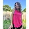 imageG4Free Racerback Workout Tank Tops for Women High Neck Athletic Long Tanks Fast Dry Sleeveless Pilates Running ShirtsHot Pink