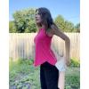 imageG4Free Racerback Workout Tank Tops for Women High Neck Athletic Long Tanks Fast Dry Sleeveless Pilates Running ShirtsHot Pink