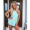 imageG4Free Racerback Workout Tank Tops for Women High Neck Athletic Long Tanks Fast Dry Sleeveless Pilates Running ShirtsLight Blue