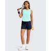 imageG4Free Racerback Workout Tank Tops for Women High Neck Athletic Long Tanks Fast Dry Sleeveless Pilates Running ShirtsLight Blue