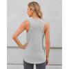 imageG4Free Racerback Workout Tank Tops for Women High Neck Athletic Long Tanks Fast Dry Sleeveless Pilates Running ShirtsLight Gray