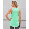 imageG4Free Racerback Workout Tank Tops for Women High Neck Athletic Long Tanks Fast Dry Sleeveless Pilates Running ShirtsMint