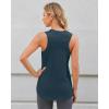 imageG4Free Racerback Workout Tank Tops for Women High Neck Athletic Long Tanks Fast Dry Sleeveless Pilates Running ShirtsNavy
