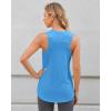 imageG4Free Racerback Workout Tank Tops for Women High Neck Athletic Long Tanks Fast Dry Sleeveless Pilates Running ShirtsOcean Blue